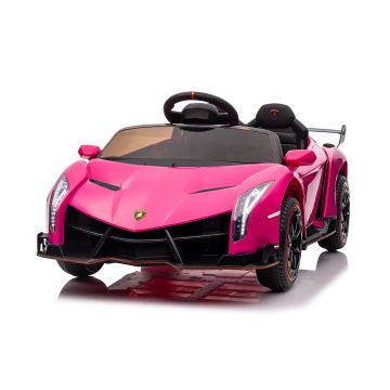 Lamborghini Veneno Electric Kids Race Car 12V Pink