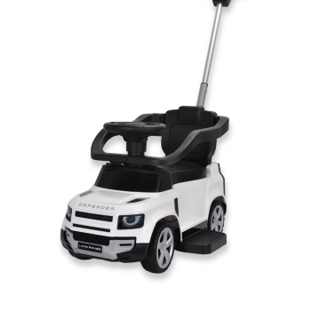 Land Rover Defender Kids Ride-On Car With Push Bar White
